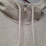 RBX Womens Quilted Full Zip Up Hoodie Large Cowl Neck