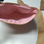 Burlap Bunny Tote Bag Happy Easter Banner Rabbit Spring Pink Ears Party Egg Hunt