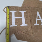 Burlap Bunny Tote Bag Happy Easter Banner Rabbit Spring Pink Ears Party Egg Hunt
