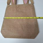 Burlap Bunny Tote Bag Happy Easter Banner Rabbit Spring Pink Ears Party Egg Hunt