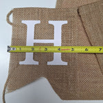 Burlap Bunny Tote Bag Happy Easter Banner Rabbit Spring Pink Ears Party Egg Hunt