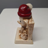 Russ Berrie & Co 1969 Merry Christmas Mouse Figurine Santa Hat Vintage