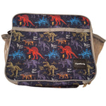 Gyothrig Dinosaur Print Insulated Lunch Bag Shoulder Strap Mesh Pockets School