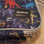 Gyothrig Dinosaur Print Insulated Lunch Bag Shoulder Strap Mesh Pockets School