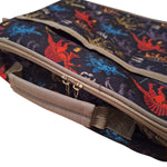 Gyothrig Dinosaur Print Insulated Lunch Bag Shoulder Strap Mesh Pockets School