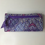 Vera Bradley Lilac Tapestry Purple Paisley Pattern Wallet Clutch Magnetic Trifold