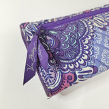 Vera Bradley Lilac Tapestry Purple Paisley Pattern Wallet Clutch Magnetic Trifold
