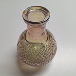 Iridescent Vase Diamond Pattern Glass Bud 6 Inches Tall