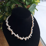 Vintage Freshwater Pearl Necklace Gold Tone Clasp Irregular Shape Elongated