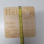 Wooden Baby Birth Announcement Sign 6 Inch Square Infant Photo Prop Boy Girl