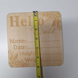Wooden Baby Birth Announcement Sign 6 Inch Square Infant Photo Prop Boy Girl