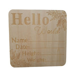 Wooden Baby Birth Announcement Sign 6 Inch Square Infant Photo Prop Boy Girl