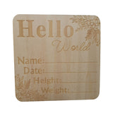 Wooden Baby Birth Announcement Sign 6 Inch Square Infant Photo Prop Boy Girl