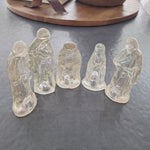 Vintage Clear Resin Nativity Figurines Set Of 5