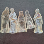 Vintage Clear Resin Nativity Figurines Set Of 5