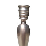 Tall Metallic Candle Holder Felt Base Silver Tone 9 Inch Single