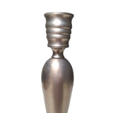 Tall Metallic Candle Holder Felt Base Silver Tone 9 Inch Single