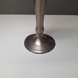 Tall Metallic Candle Holder Felt Base Silver Tone 9 Inch Single