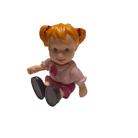Keenway Dollhouse Figure Daughter Child Girl Redhead Short Small Pink Kid Play