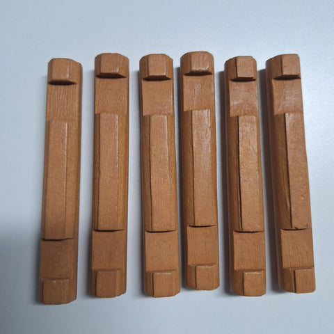 Lincoln Logs Double Notch Light Brown Wooden Building Blocks Set Of 6