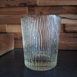 Textured Glass Tumblers Tree Bark Design Brown Tint Rustic Vintage Replacements