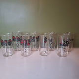 Drunk Monkey Drinking Glass Set Of 8 Vintage See Speak Hear Evil Wine Moonshine