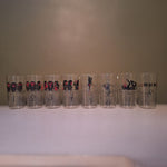 Drunk Monkey Drinking Glass Set Of 8 Vintage See Speak Hear Evil Wine Moonshine