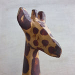 Hand Carved Wooden Giraffe Figurine Sculpture Kenya Africa Statue Safari