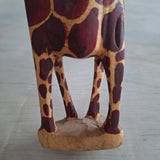 Hand Carved Wooden Giraffe Figurine Sculpture Kenya Africa Statue Safari
