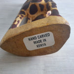 Hand Carved Wooden Giraffe Figurine Sculpture Kenya Africa Statue Safari