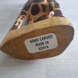 Hand Carved Wooden Giraffe Figurine Sculpture Kenya Africa Statue Safari