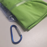 YQXCC Cooling Towel Carabiner Polyester Soft Lightweight Quick Dry Reusable Green