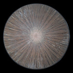 Handcrafted Ceramic Plate Intricate Suburst Lined Design Textured 12 Inch Large