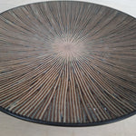 Handcrafted Ceramic Plate Intricate Suburst Lined Design Textured 12 Inch Large