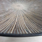 Handcrafted Ceramic Plate Intricate Suburst Lined Design Textured 12 Inch Large