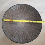 Handcrafted Ceramic Plate Intricate Suburst Lined Design Textured 12 Inch Large