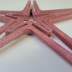 Metal Star Pink Sparkle Glitter Welded Handmade Painted Homemade