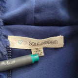 Self Esteem Fluffy Vest Blue Zip Soft Girls XL 14 16
