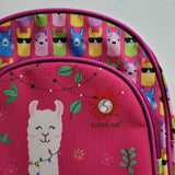 Sierra Sun Small Llama Backpack Pink Bright Zippers Shades