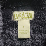 Lake & Trail Fluffy Pullover Quarter Zip Black Hooded Unisex Large Soft Sherpa