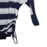 Express Lightweight Horizontal Strip Shirt Cinched Side String Tie Womens Medium