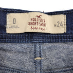 Hollister Denim Sistressed Jean Shorty Shorts Rolled Womens 0