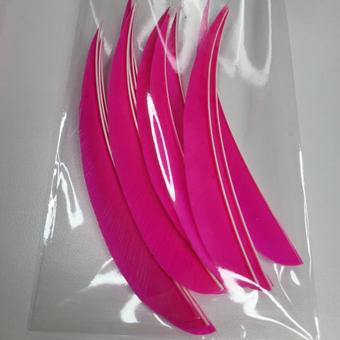 Arrow Feathers Pink Left Wing 5 Inch Set of 12 Archery Bow