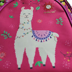 Sierra Sun Small Llama Backpack Pink Bright Zippers Shades