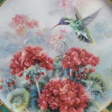 Lena Liu White Eared Hummingbird Decorative Plate Second Issue Collection 93