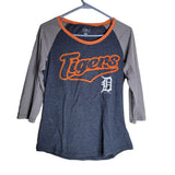 Genuine Merchandise Detroit Tigers Tshirt Blue Orange Baseball MLB Womens Medium