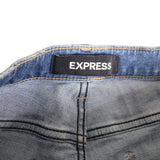 Express Jeans Distressed Ripped Cropped Light Blue Womens 10