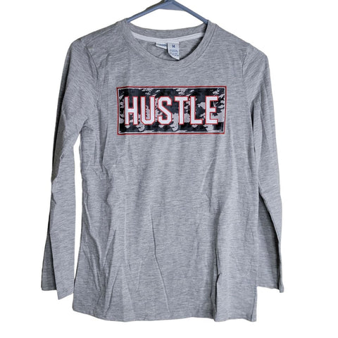 Hustle Shirt Boys Size 14 Gray