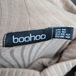 Boohoo Bodysuit Long Sleeve Wide Ribbed Womens 10
