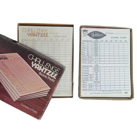 Yahtzee Scorepad Replacement Set Challenge Vintage 1970s Two Boxes Multiple Pads